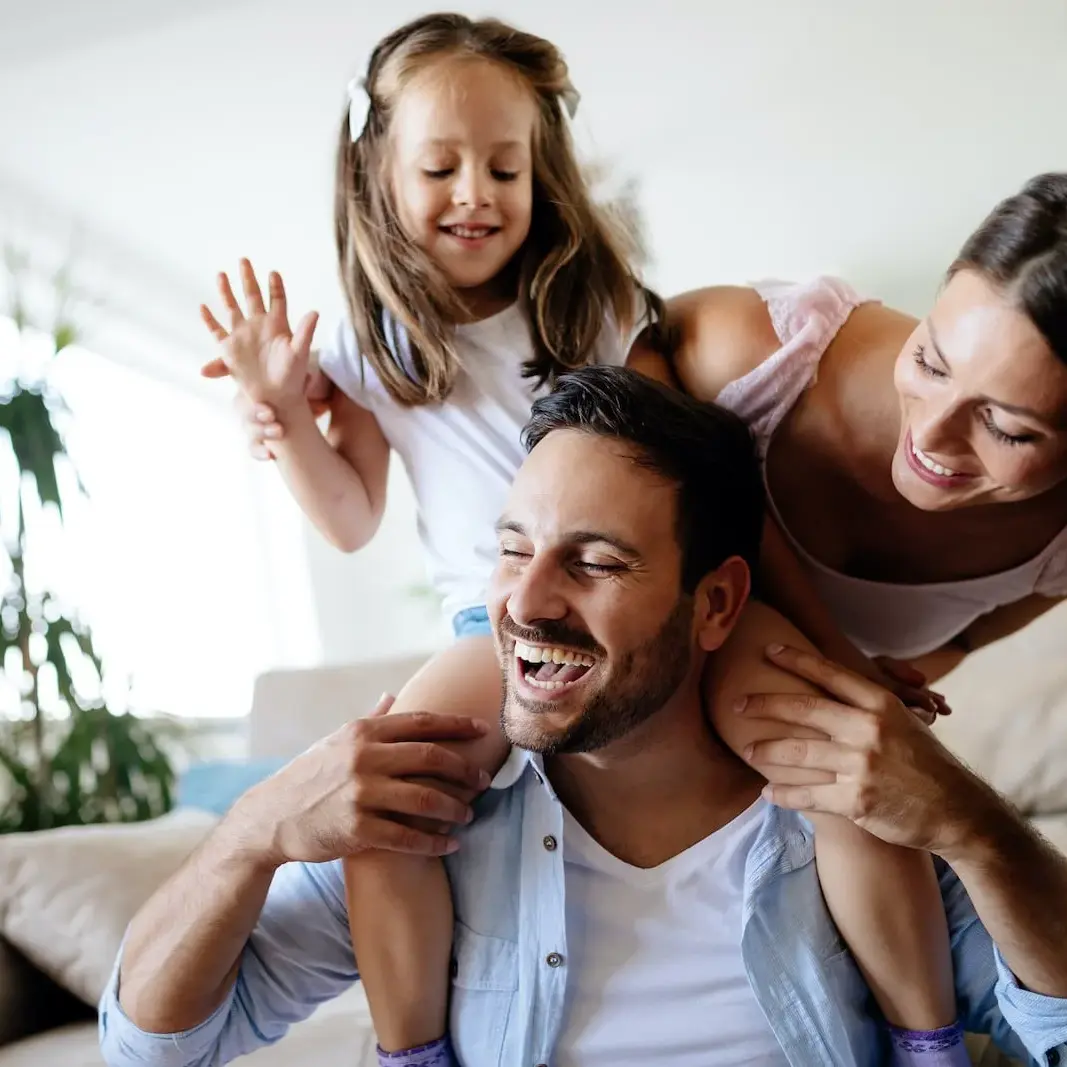 happy family smiling